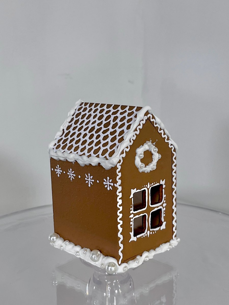 Gingerbread Style Box House Hand Painted Christmas Decorations Handmade