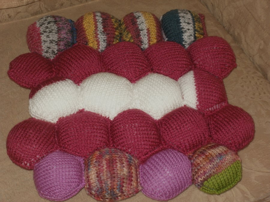 Patchwork stuffed cushion