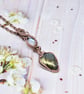 Wire Wrapped Labradorite and Moonstone Necklace - Image 3