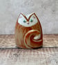 Handmade ginger cat small vase