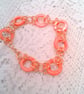 Bracelet Made with Byzantine Chain Maille and Pink Shell Rings, Gift for Her - Image 1
