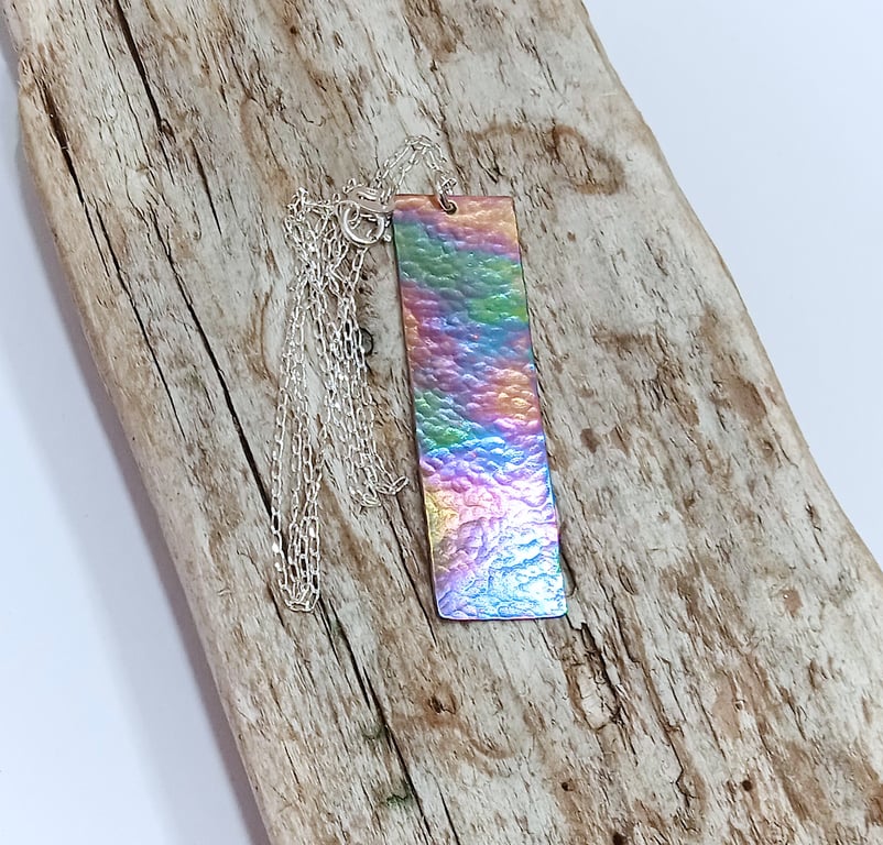  Handmade Coloured Titanium Pendant Necklace - UK Free Post