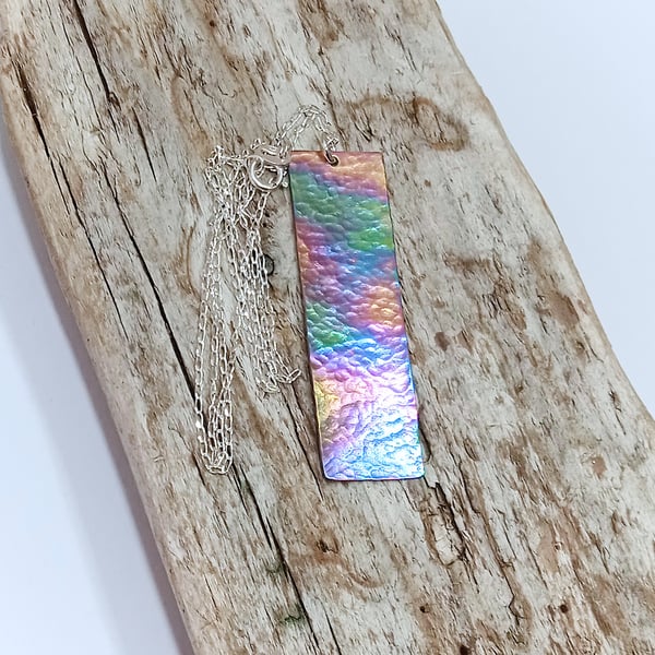  Handmade Coloured Titanium Pendant Necklace - UK Free Post