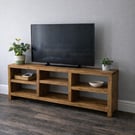 Handmade Rustic Wooden Hallway TV Cabinet: Farmhouse Console Table Entertainment