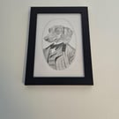 Original Hand-drawn Dachshund Portrait - Victorian Gentleman