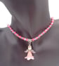 Christmas Angel Pendant on a Pearl Crystal and Chain Necklace, Stocking Filler - Image 5