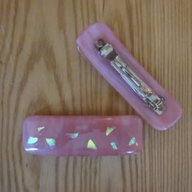 Handmade glass hair clip barrette - Venus