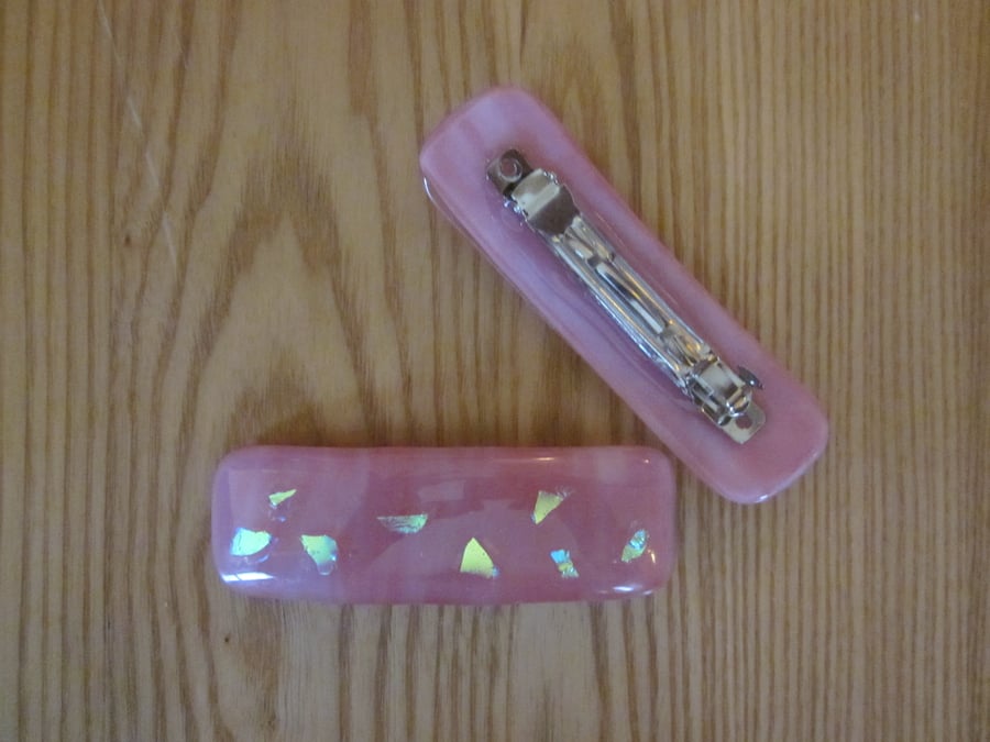 Handmade glass hair clip barrette - Venus