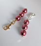 Pink Faux Pearl Zipper Pull, Planner Charm, Journal Accessory