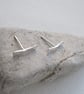 Earrings, small silver studs, Argentium silver forged stud earrings, arc  - Image 9