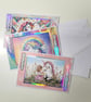 Rainbow Unicorn Birthday Card Set for Kids - Set of 3, 4x6 inch Children's Cards - Image 10