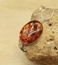 Amber pendant necklace. Sterling silver Reiki jewelry uk. 25x18mm necklace - Image 2