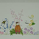 Cards, Greetings Card, Floral, Bee, Butterfly, Woodland Character