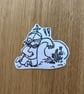 Oops! (Kid finds bug) B&W Sticker - Image 1