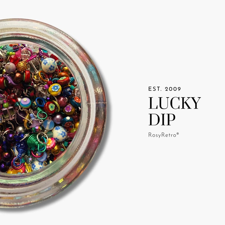 Lucky Dip Rainbow Stitch Markers for Knitting and Crochet