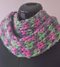 Infinity Scarf, Knitted, Hand Dyed, Handspun, Bluefaced Leicester Wool, Green - Image 3