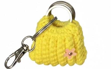 Keyring small crochet bag, Kawaiin HandBag charm, small gifts for crochet lovers