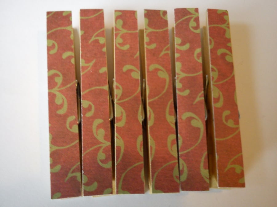 50% off SALE Christmas Swirls decoupaged card pegs fridge magnets
