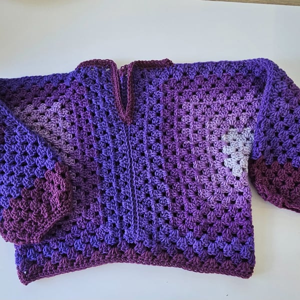 Kids crochet cropped hexi sweater