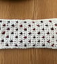 Crochet White and Red Headband In Aran Yarn (R767) - Image 5