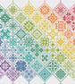 042A - Quaker Style Banded Rainbow on White Patchwork Tile Sampler - CS Pattern - Image 2