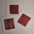 3 Cards 15x15cm Blank 'The Red Set'