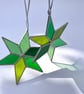 Patchwork Green Stained Glass Star decoration - each unique - Image 4