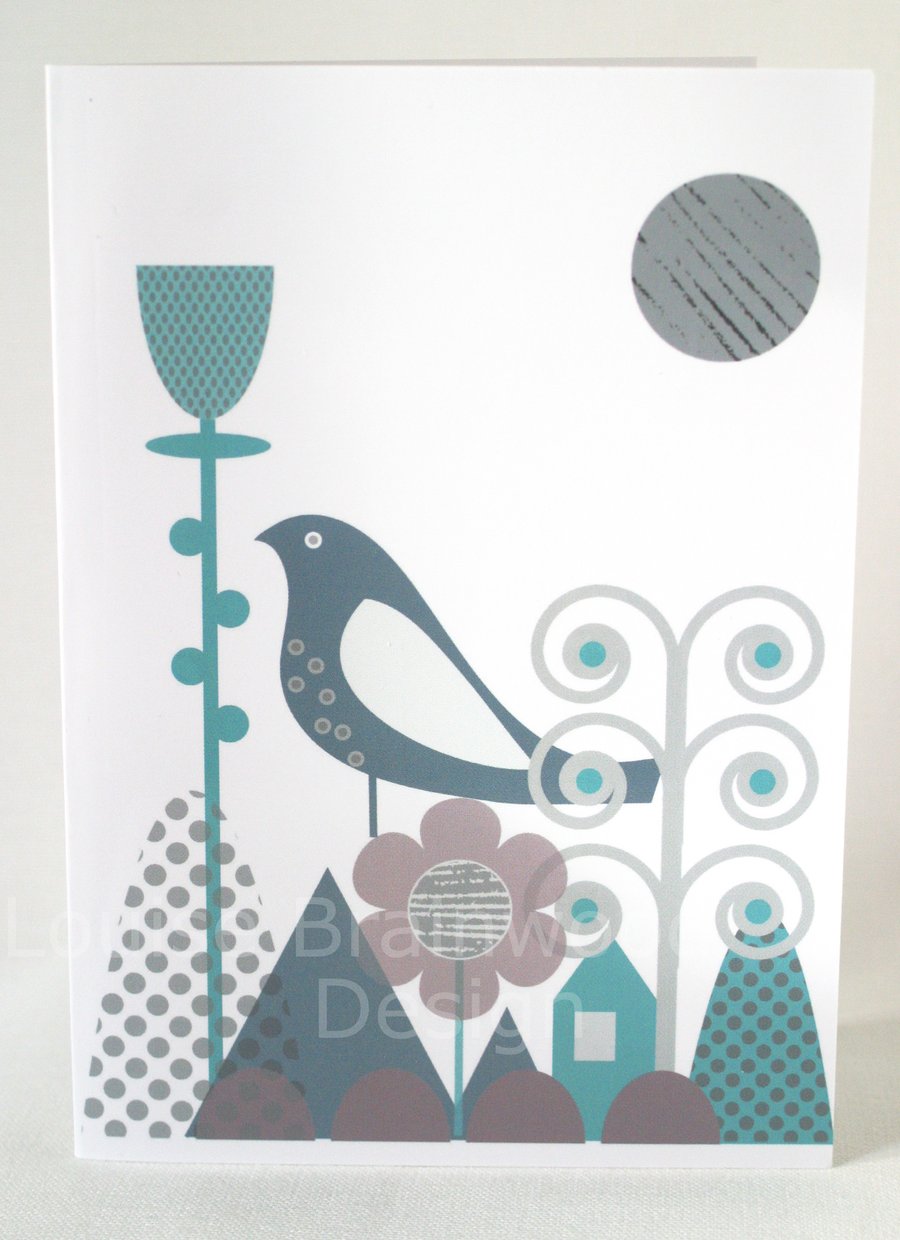 Bird Garden notecard 