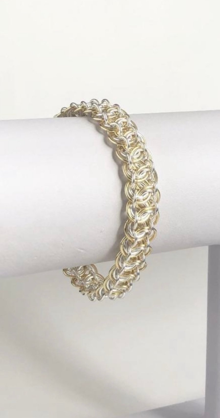  Chainmaille Sterling Silver Gold Bracelet