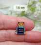 Aquarius Bear Pin, Handmade Tiny Star Sign Wooden Teddy Badge - Image 5
