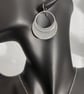 Large sterling silver round Megaluna earrings oxidised or bright finish