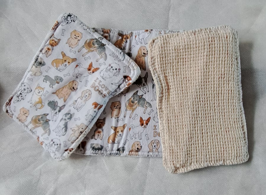 Dog themed kitchen and dish cloths, zorb ecofriendly reusable