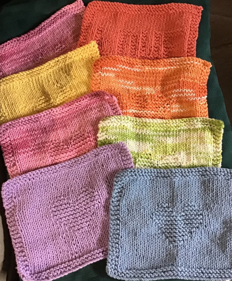 Hand Knit Cotton Dishcloth 