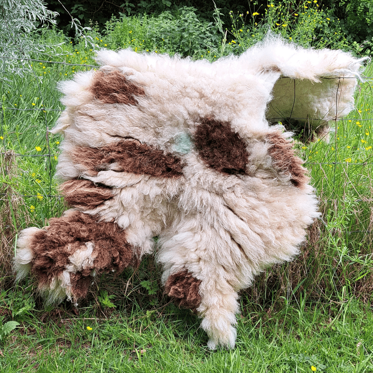 Pure Jacob wool rug Hand-Felted with soap and water