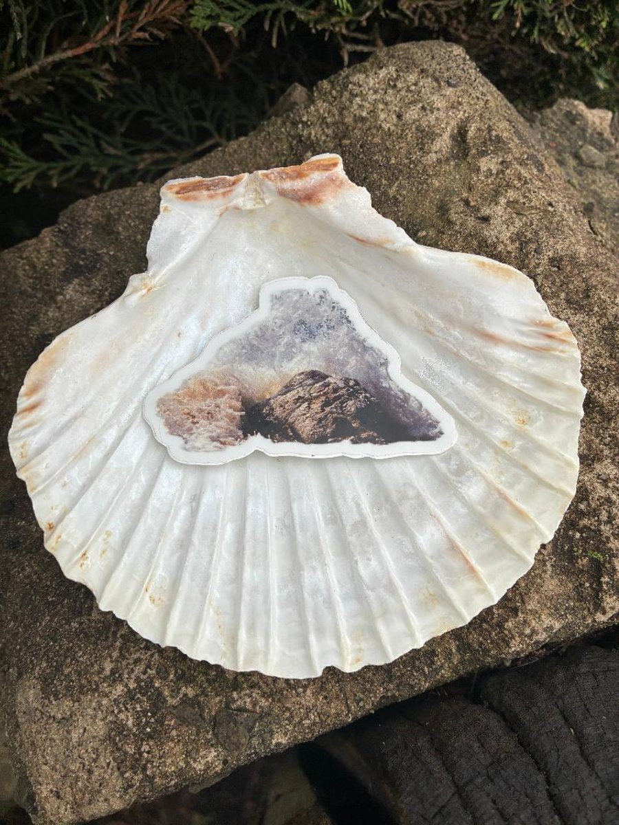 Die Cut Sticker from original photography sea wave foam seaside