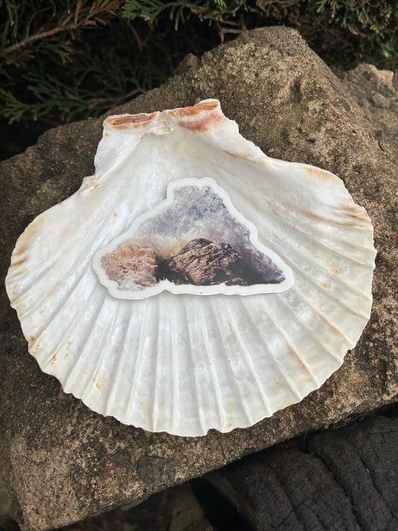 Die Cut Sticker from original photography sea wave foam seaside