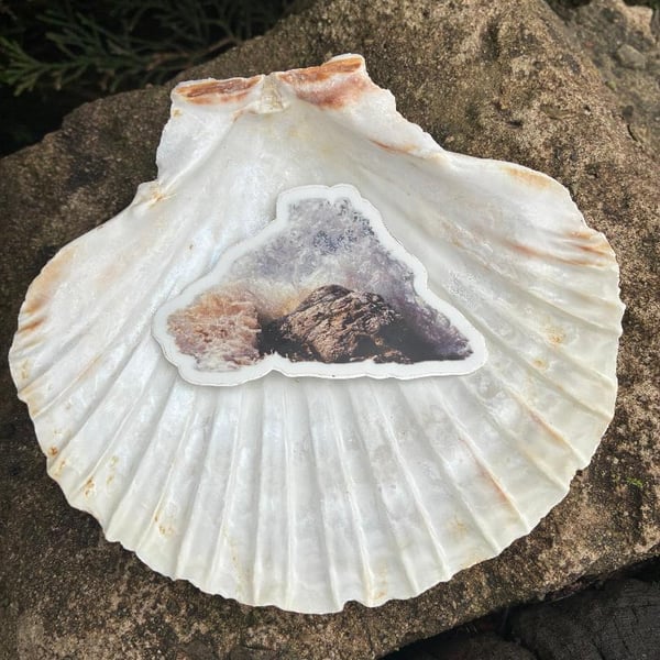 Die Cut Sticker from original photography sea wave foam seaside