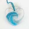 Seconds Sale - Fused Glass Coastal Heart - Handmade Glass Suncatcher