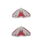 Cinnabar moth stud earrings, handmade from sterling silver - Image 2