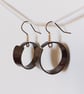 Chunky Rustic Copper Hoop Earrings with Czech Crystal Beads - Image 1