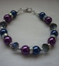 WINE AND NAVY CRYSTAL RONDELLE BRACELET.  632 - Image 4