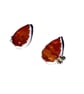 Handmade Baltic Amber Teardrop Stud Earrings in Fine Silver & Sterling Silver - Image 5