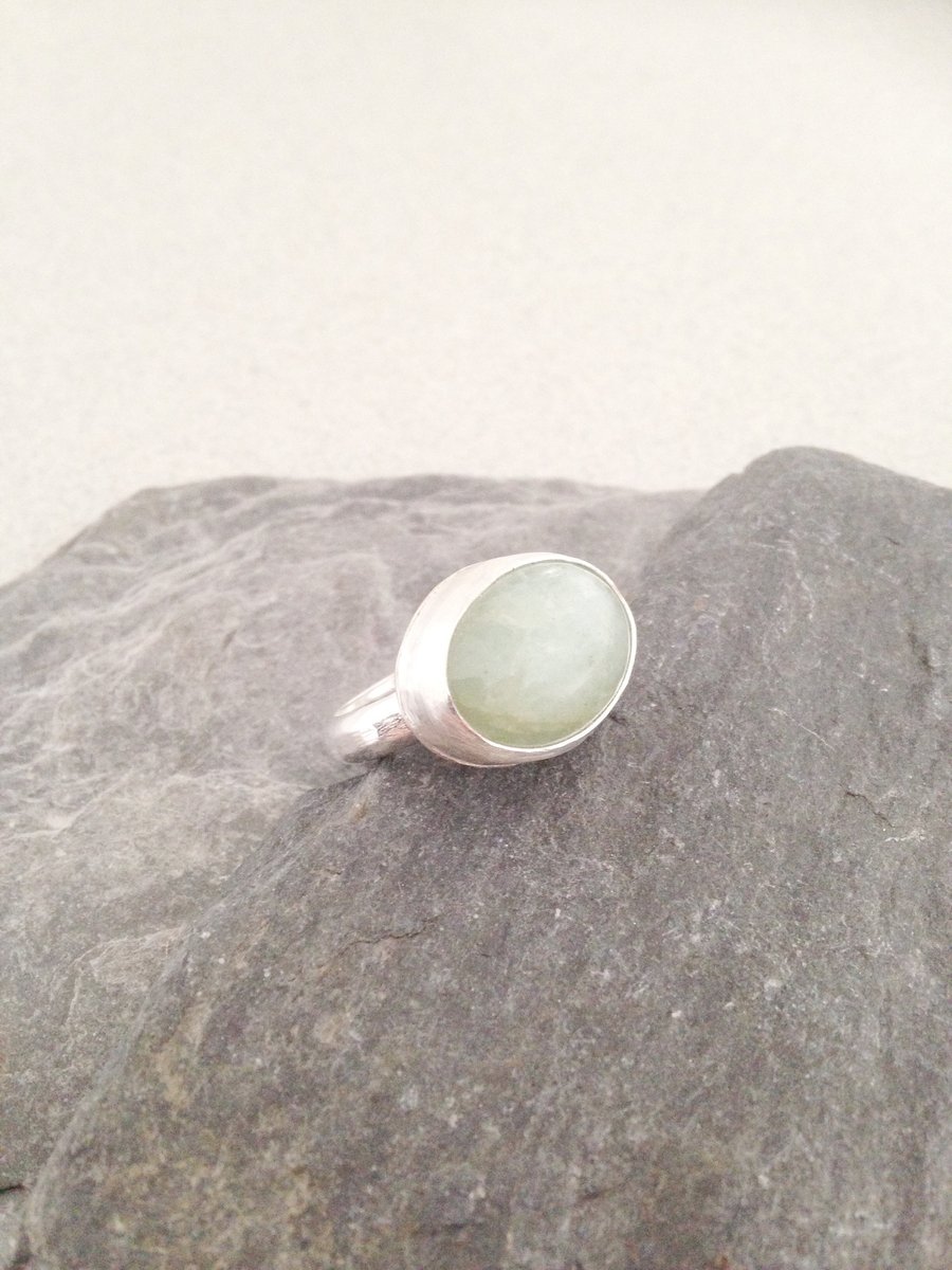 Silver Ring - Aquamarine Ring - Statement Ring - Santa Maria Aquamarine