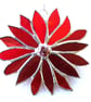 Red Flower Stained Glass Suncatcher Handmade - Image 6