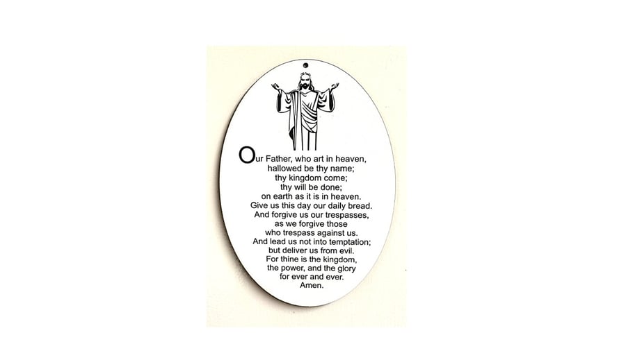 Engraved Lord's Prayer Plaque – Jesus Christ Wall Hanging (190 x 140 mm)
