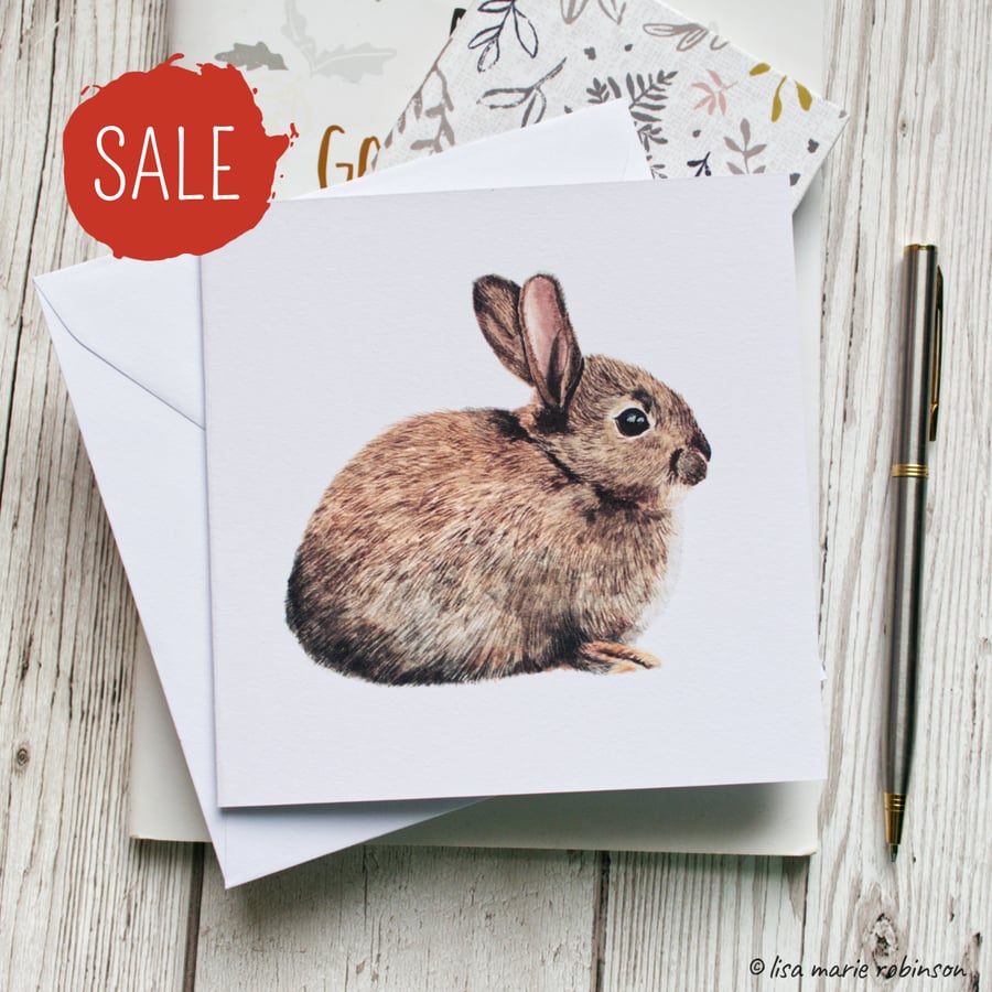 Wild Rabbit Greeting Card (Blank Inside) - British Wildlife - All Occasions