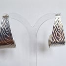 Statement Sterling Silver Earrings: handcrafted, textured, polished