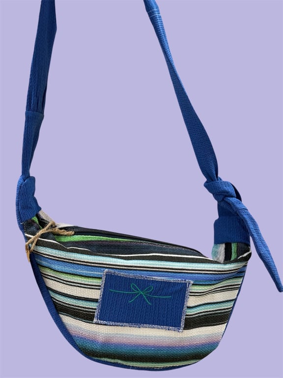 Upcycled Luna Bag - Shades of blue - crossbody - sling bag
