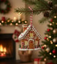Gingerbread House Air Dry Clay Ornament – Christmas Tree Hanging