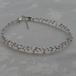 White Pearl and Crystal choker